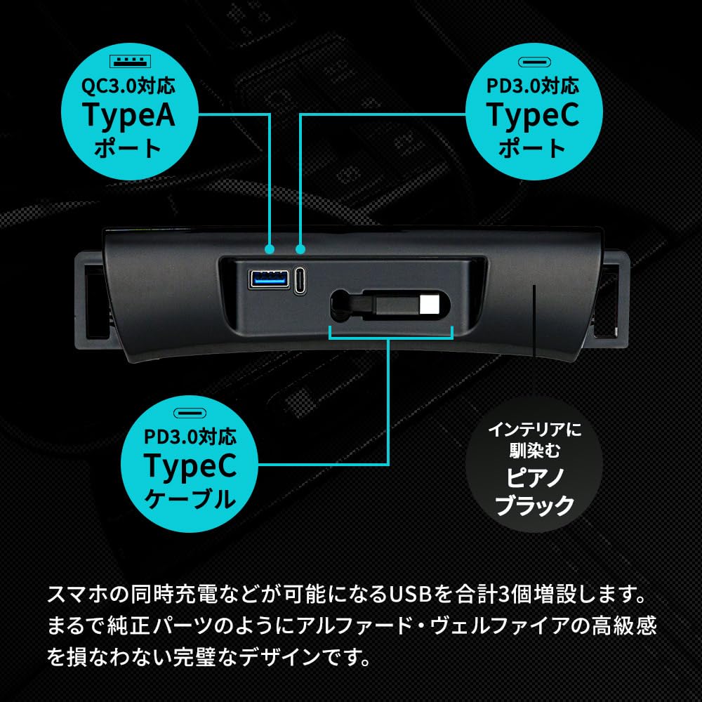 Amazon | シェアスタイル アルファード ヴェルファイア 40系用 USB
